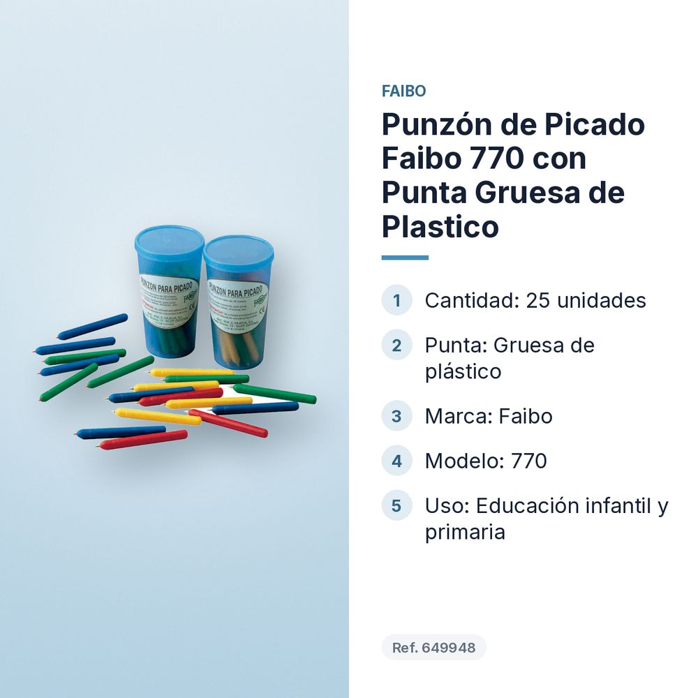 PUNZÓN DE PICADO FAIBO 770 CON PUNTA GRUESA DE PLASTICO - características principales