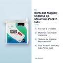 BORRADOR MÁGICO ESPUMA DE MELAMINA PACK 2 UDS - características principales