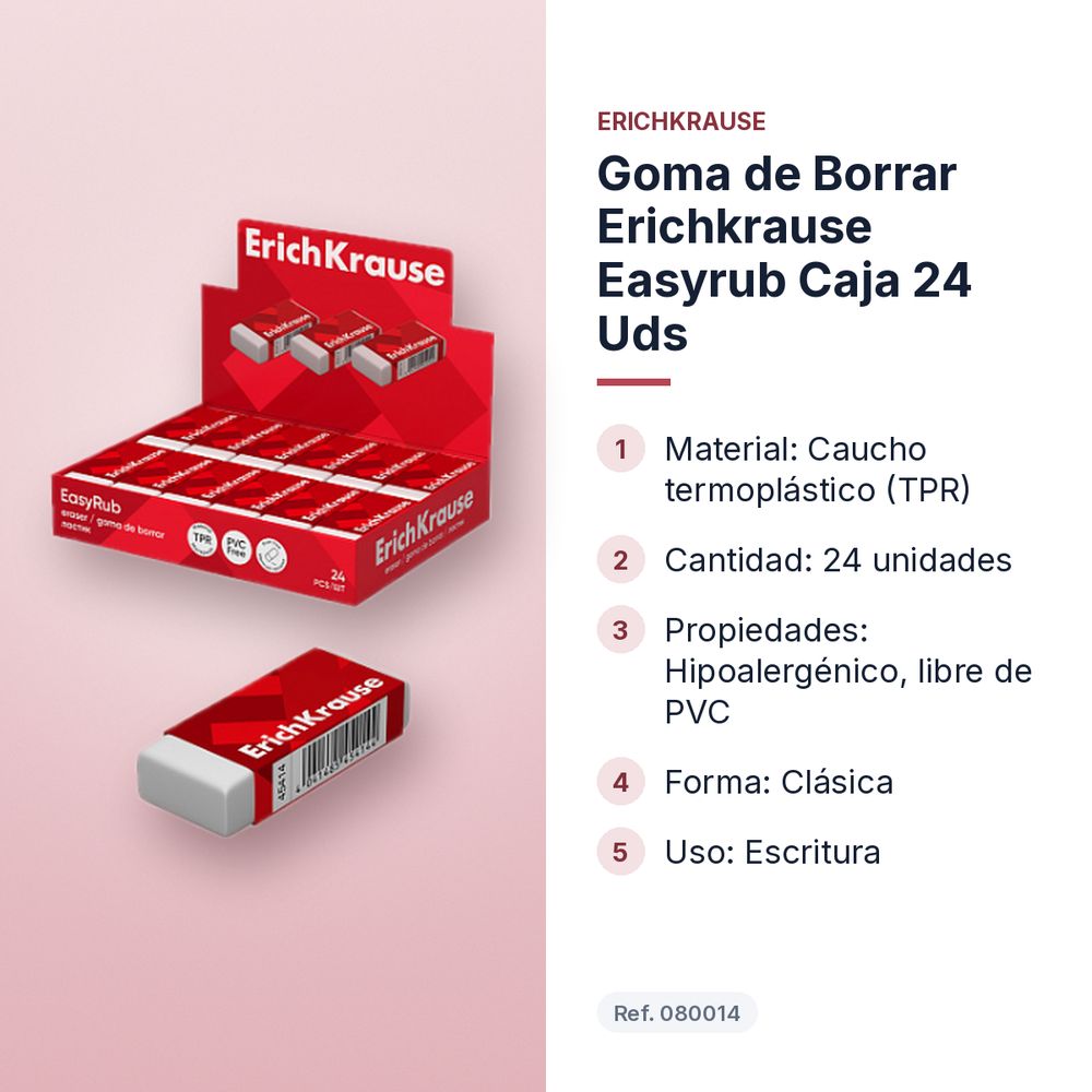 GOMA DE BORRAR ERICHKRAUSE EASYRUB CAJA 24 UDS - características principales