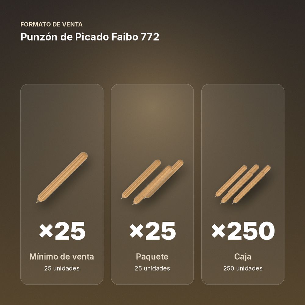 PUNZÓN DE PICADO FAIBO 772 - formato de venta: paquete de 25, caja de 250