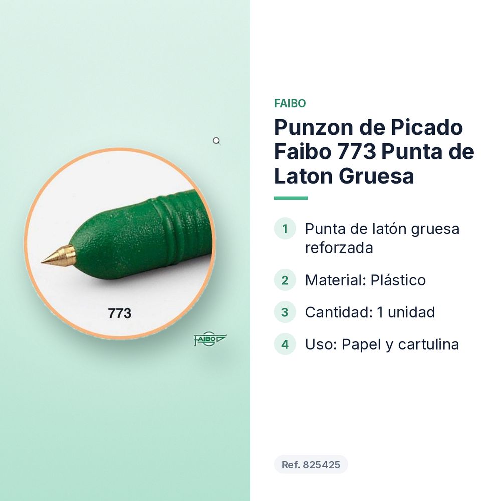 PUNZON DE PICADO FAIBO 773 PUNTA DE LATON GRUESA - características principales