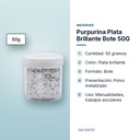 PURPURINA PLATA BRILLANTE BOTE 50G  - características principales