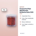 PURPURINA ROJO METALIZADO BRILLANTE BOTE 50G  - características principales