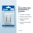 GOMAS MILAN NATA 612 BISELADAS 2 UNIDADES - características principales