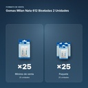 GOMAS MILAN NATA 612 BISELADAS 2 UNIDADES - formato de venta: paquete de 25