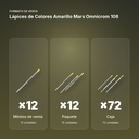 LÁPICES DE COLORES AMARILLO MARS OMNICROM 108  - formato de venta: paquete de 12, caja de 72