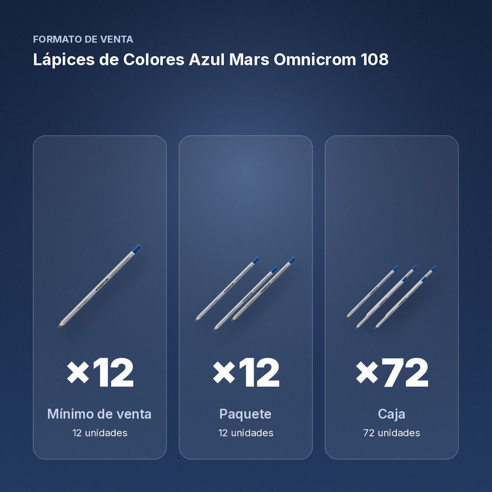 LÁPICES DE COLORES AZUL MARS OMNICROM 108  - formato de venta: paquete de 12, caja de 72
