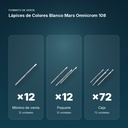 LÁPICES DE COLORES BLANCO MARS OMNICROM 108  - formato de venta: paquete de 12, caja de 72