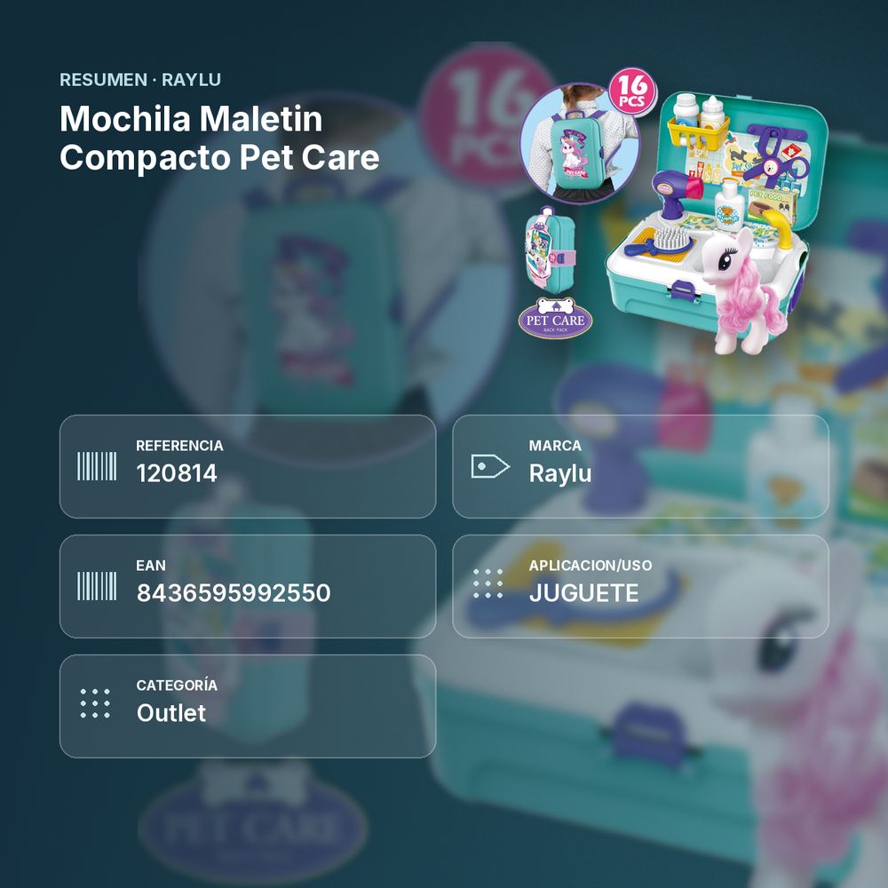 MOCHILA MALETIN COMPACTO PET CARE - resumen de atributos