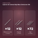 LÁPICES DE COLORES ROJO MARS OMNICROM 108  - formato de venta: paquete de 12, caja de 72