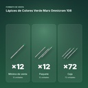 LÁPICES DE COLORES VERDE MARS OMNICROM 108  - formato de venta: paquete de 12, caja de 72