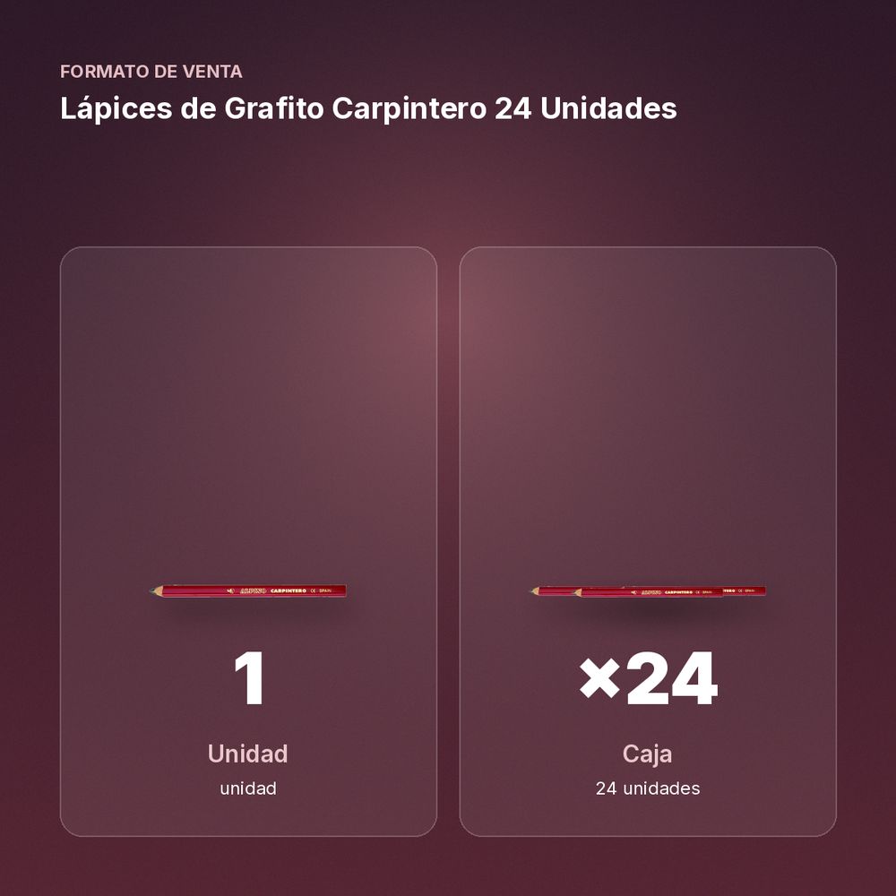LÁPICES DE GRAFITO CARPINTERO 24 UNIDADES - formato de venta: caja de 24