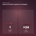 LÁPICES DE GRAFITO CARPINTERO 24 UNIDADES - formato de venta: caja de 24