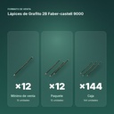 LÁPICES DE GRAFITO 2B FABER-CASTELL 9000  - formato de venta: paquete de 12, caja de 144