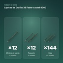 LÁPICES DE GRAFITO 3B FABER-CASTELL 9000  - formato de venta: paquete de 12, caja de 144