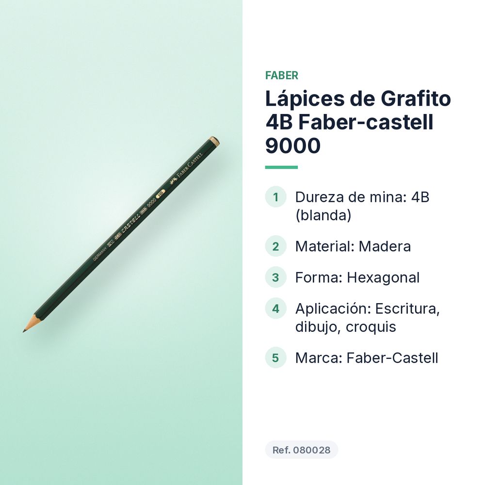 LÁPICES DE GRAFITO 4B FABER-CASTELL 9000  - características principales