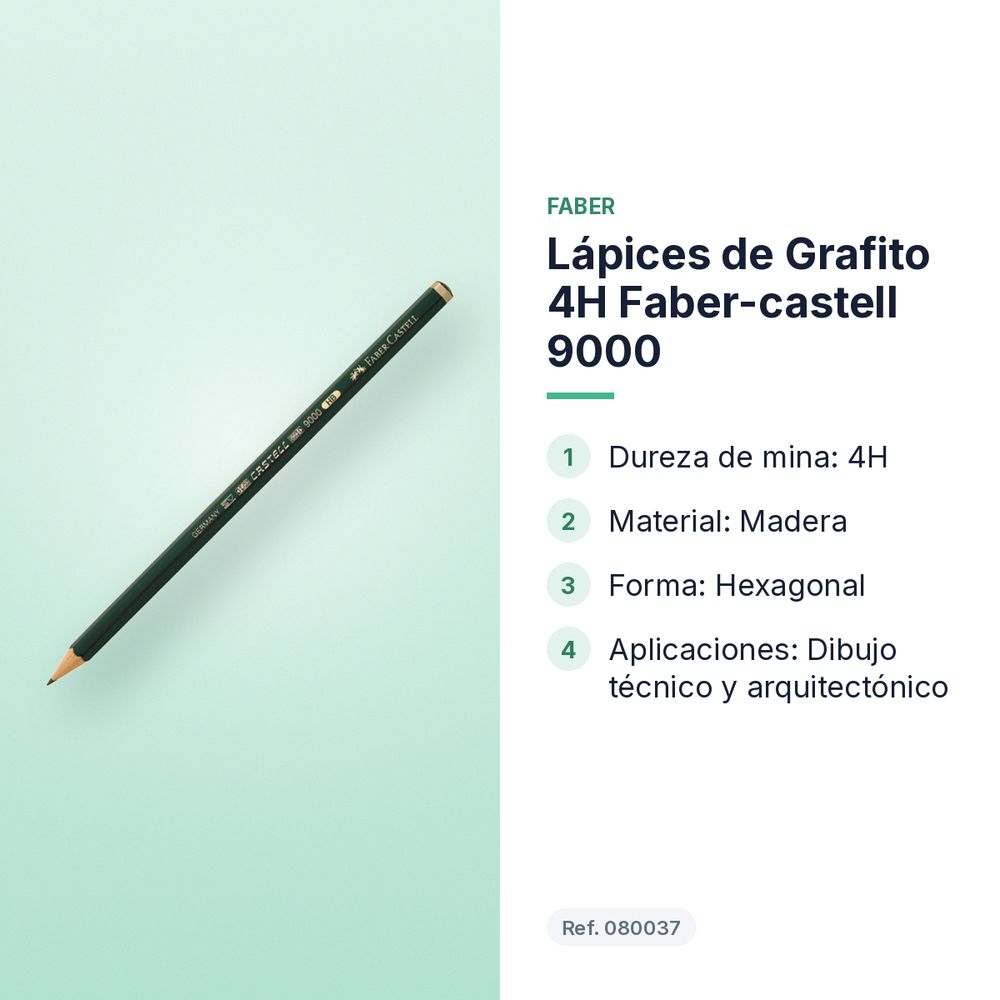 LÁPICES DE GRAFITO 4H FABER-CASTELL 9000  - características principales