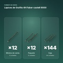 LÁPICES DE GRAFITO 4H FABER-CASTELL 9000  - formato de venta: paquete de 12, caja de 144