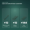 LÁPICES DE GRAFITO 5B FABER-CASTELL 9000  - formato de venta: paquete de 12, caja de 144