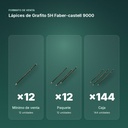 LÁPICES DE GRAFITO 5H FABER-CASTELL 9000  - formato de venta: paquete de 12, caja de 144