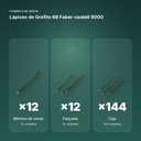 LÁPICES DE GRAFITO 6B FABER-CASTELL 9000  - formato de venta: paquete de 12, caja de 144