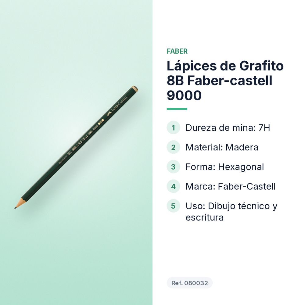 LÁPICES DE GRAFITO 8B FABER-CASTELL 9000  - características principales