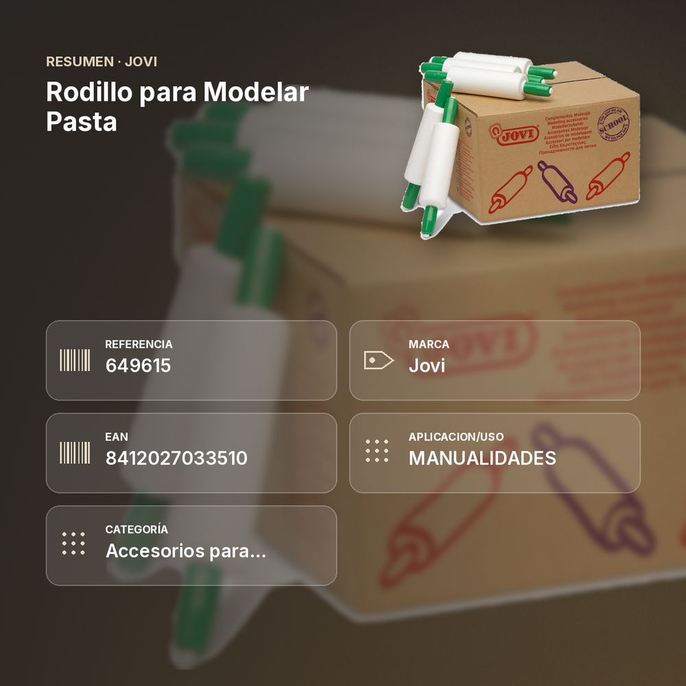 RODILLO PARA MODELAR PASTA - resumen de atributos