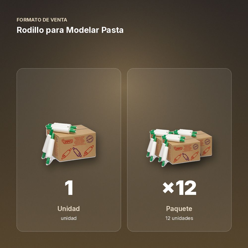RODILLO PARA MODELAR PASTA - formato de venta: paquete de 12