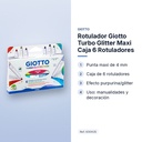 ROTULADOR GIOTTO TURBO GLITTER MAXI CAJA 6 ROTULADORES  - características principales