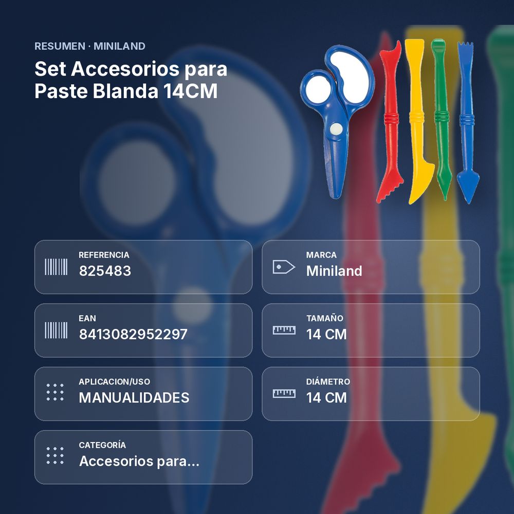 SET ACCESORIOS PARA PASTE BLANDA 14CM - resumen de atributos