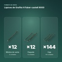 LÁPICES DE GRAFITO H FABER-CASTELL 9000  - formato de venta: paquete de 12, caja de 144
