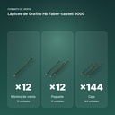 LÁPICES DE GRAFITO HB FABER-CASTELL 9000  - formato de venta: paquete de 12, caja de 144