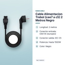CABLE ALIMENTACION TREBOL (CEE7 A C5) 2 METROS NEGRO  - características principales
