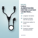 CABLE ALIMENTACIÓN CEE7/M A 2xC13/H 1,8 METROS NEGRO - características principales