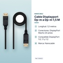CABLE DISPLAYPORT DP-M A DP-M 1,5 M - características principales
