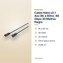 CABLE HDMI V2.1 AOC 8K A 60HZ, 48 GBPS 30 METROS NEGRO - características principales