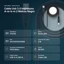 CABLE USB 3.0 IMPRESORA A-M-B-M  2 METROS NEGRO - resumen de atributos