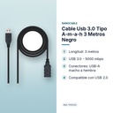 CABLE USB 3.0 TIPO A-M-A-H  3 METROS NEGRO - características principales