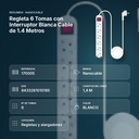 REGLETA 6 TOMAS CON INTERRUPTOR BLANCA CABLE DE 1.4 METROS - resumen de atributos