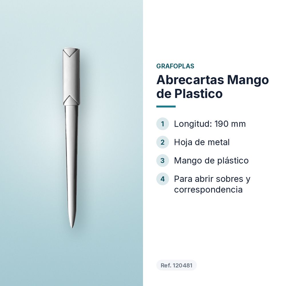 ABRECARTAS MANGO DE PLASTICO  - características principales