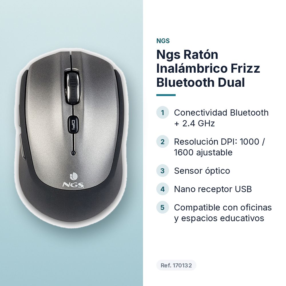 NGS RATÓN INALÁMBRICO FRIZZ BLUETOOTH DUAL - características principales
