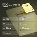 NOTA ADH.POST-IT 102X152 AMARILLO - resumen de atributos