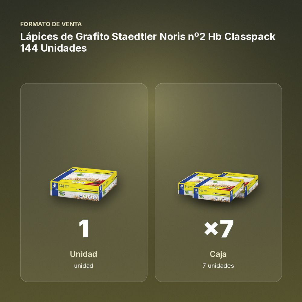 LÁPICES DE GRAFITO STAEDTLER NORIS Nº2 HB CLASSPACK 144 UNIDADES - formato de venta: caja de 7