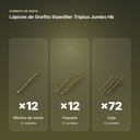 LÁPICES DE GRAFITO STAEDTLER TRIPLUS JUMBO HB - formato de venta: paquete de 12, caja de 72