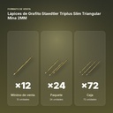 LÁPICES DE GRAFITO STAEDTLER TRIPLUS SLIM TRIANGULAR MINA 2MM - formato de venta: paquete de 24, caja de 72