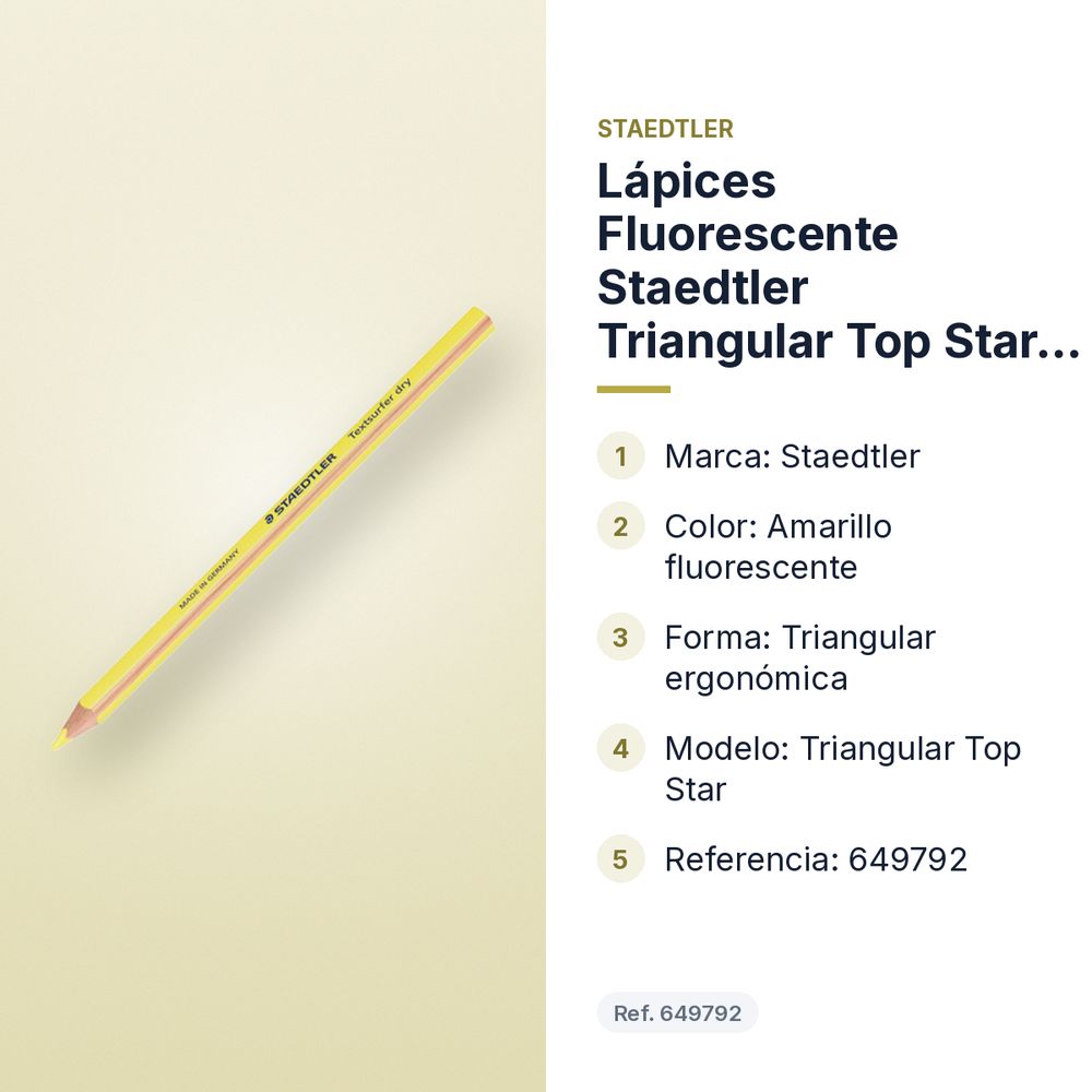 LÁPICES FLUORESCENTE STAEDTLER TRIANGULAR TOP STAR AMARILLO - características principales