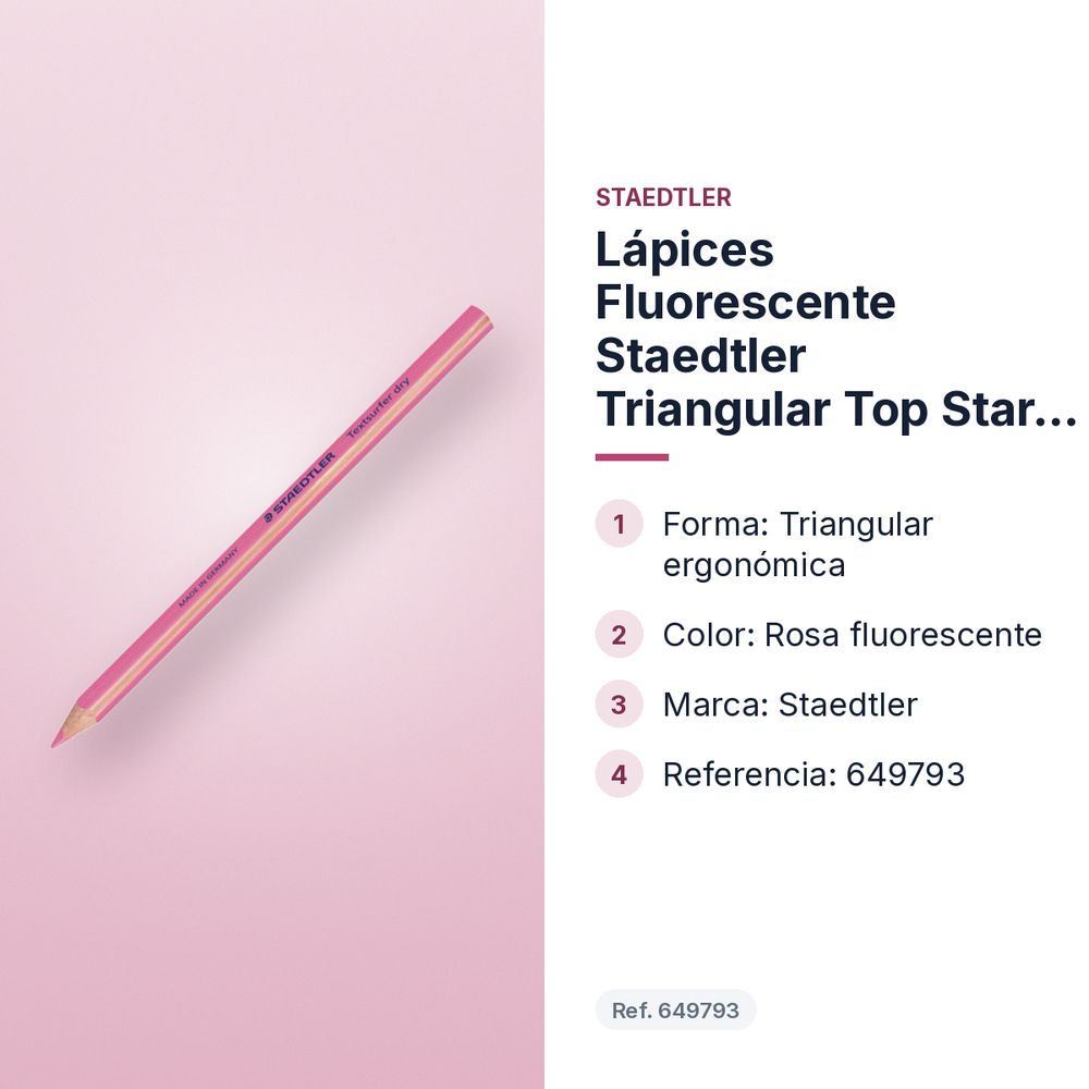 LÁPICES FLUORESCENTE STAEDTLER TRIANGULAR TOP STAR ROSA - características principales