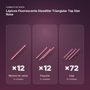 LÁPICES FLUORESCENTE STAEDTLER TRIANGULAR TOP STAR ROSA - formato de venta: paquete de 12, caja de 72