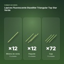 LÁPICES FLUORESCENTE STAEDTLER TRIANGULAR TOP STAR VERDE - formato de venta: paquete de 12, caja de 72