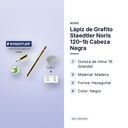 LÁPIZ DE GRAFITO STAEDTLER NORIS 120–1B CABEZA  NEGRA - características principales